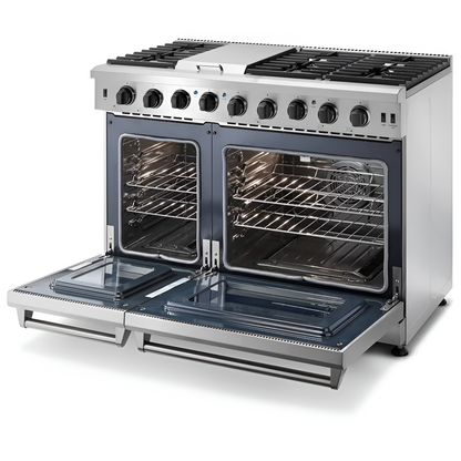 Thor Kitchen 48-Inch 6.8 cu. ft. Double Oven Gas Range in Stainless Steel